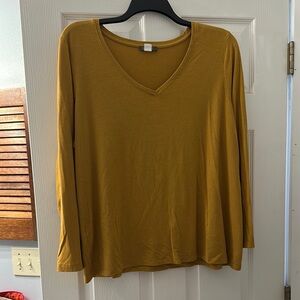 Mustard V-Neck Women's Top